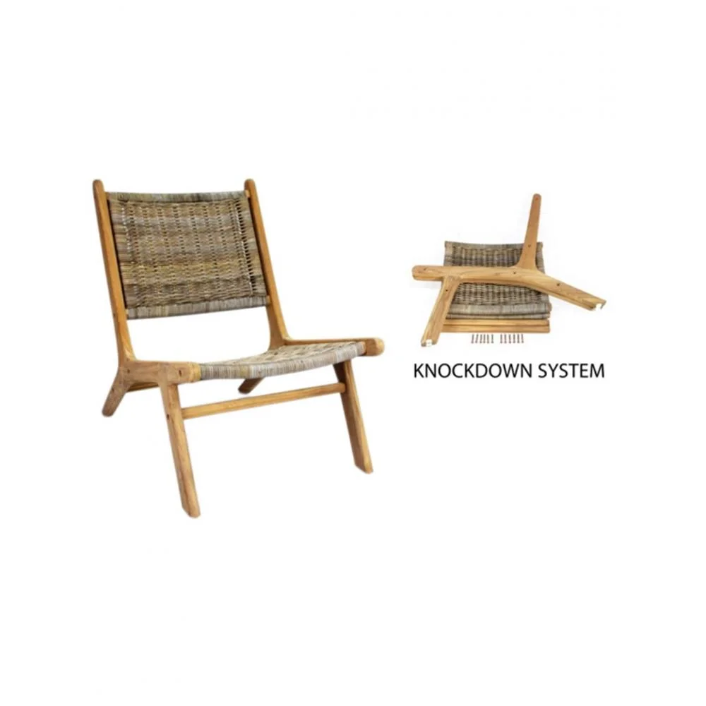Φωτογραφία προϊόντος: Plastona Καρέκλα KD teak / rattan 55X77X77