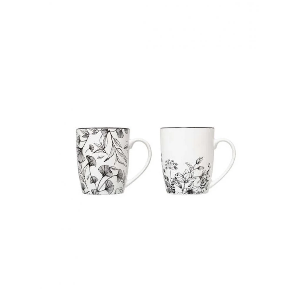 Φωτογραφία προϊόντος: Plastona Κούπα FLORAL new bone china μαύρο-άσπρο 34 CL