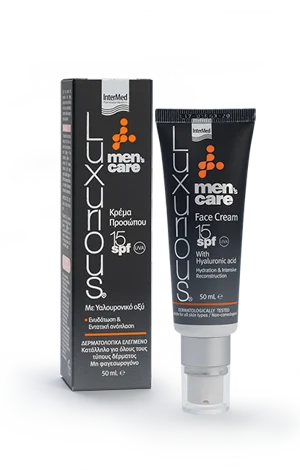Φωτογραφία προϊόντος: Intermed Luxurious Men’s Care Face Cream Kρέμα Προσώπου για πλούσια ενυδάτωση +amp; SPF15, 50ml