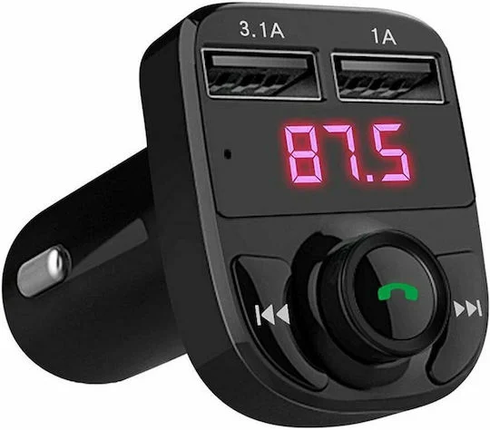 Φωτογραφία προϊόντος: FM Transmitter Αυτοκινήτου με Bluetooth - USB - MicroSD και Φόρτιση Κινητού X8
