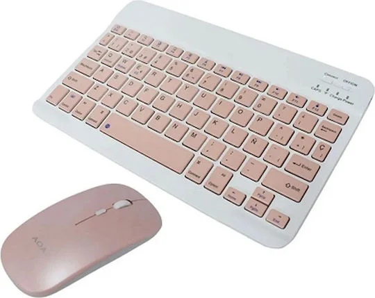 Φωτογραφία προϊόντος: Aoas AS-110 Ασύρματο Bluetooth Σετ Πληκτρολόγιο + Ποντίκι Αγγλικό US Beige