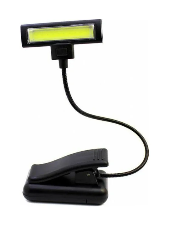 Φωτογραφία προϊόντος: Cob Clip Light LED Φωτιστικό Γραφείου με Εύκαμπτο Βραχίονα και Κλιπ σε Μαύρο Χρώμα