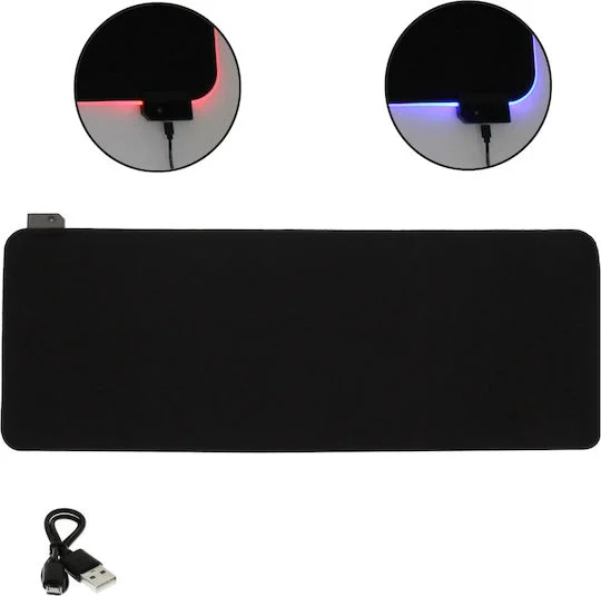 Φωτογραφία προϊόντος: Αντιολισθητικό Gaming Mouse Pad XXL (800mm) με RGB Φωτισμό μέσω USB Μαύρο GMS-WT5