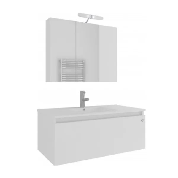 Φωτογραφία προϊόντος: Drop Liberty 90 White Gloss – Πάγκος με Νιπτήρα 90x45x35 & Κρυφοντουλαπο 5FLI090WH