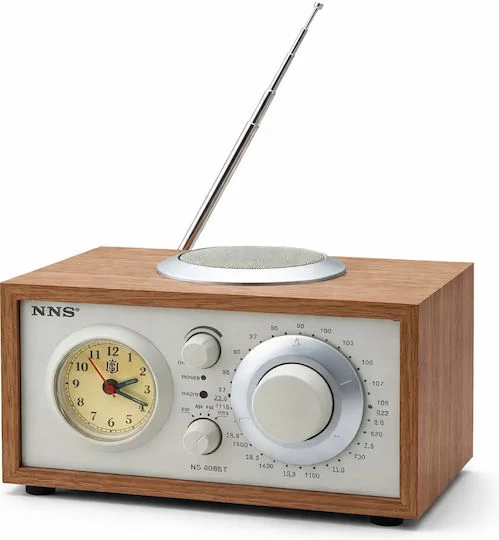 Φωτογραφία προϊόντος: NS‑808BT-B Retro Φορητό Ραδιόφωνο Επαναφορτιζόμενο με Bluetooth και USB Καφέ