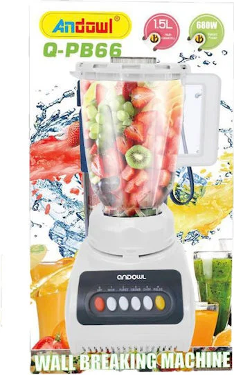Φωτογραφία προϊόντος: Andowl Μπλέντερ για Smoothies 1.5lt 680W Λευκό Q-PB66