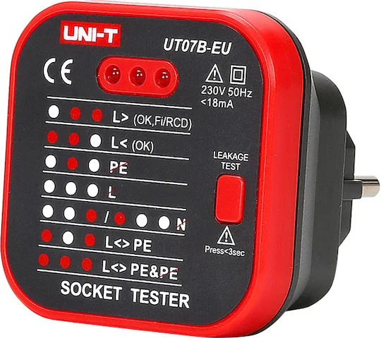 Φωτογραφία προϊόντος: Uni-T UT07B-EU Tester Καλωδίων Ρεύματος