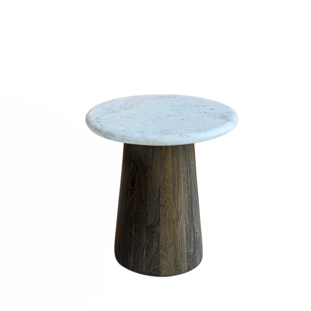 Φωτογραφία προϊόντος: BORDS SIDE TABLE ΛΕΥΚΟ ΜΑΡΜΑΡΟ ΚΑΡΥΔΙ ΣΚΟΥΡΟ 45x45x47cm