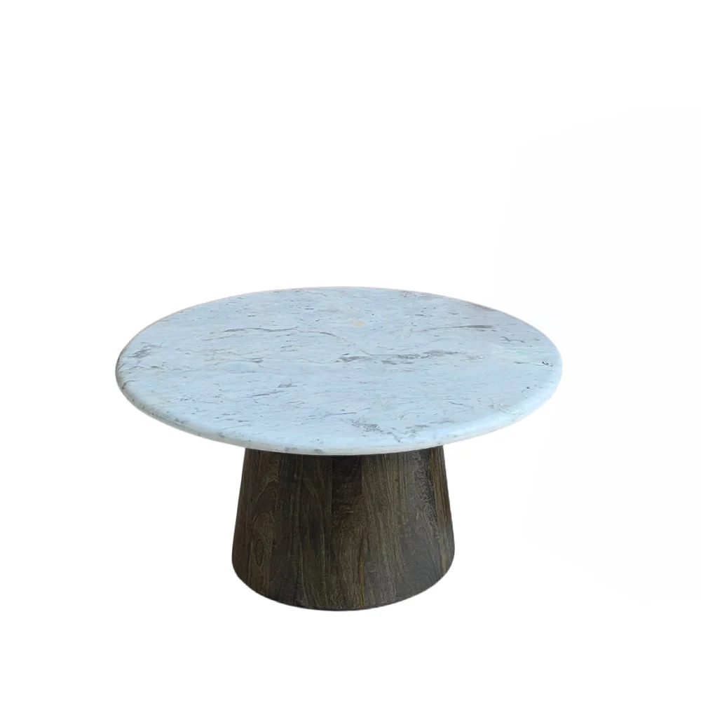 Φωτογραφία προϊόντος: BORDS COFFEE TABLE ΛΕΥΚΟ ΜΑΡΜΑΡΟ ΚΑΡΥΔΙ ΣΚΟΥΡΟ 75x75x40cm