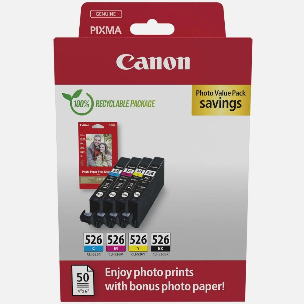Φωτογραφία προϊόντος: Canon Μελάνι Inkjet CLI-526 CMYK Value Pack (4540B019) (CANCLI-526PMP)