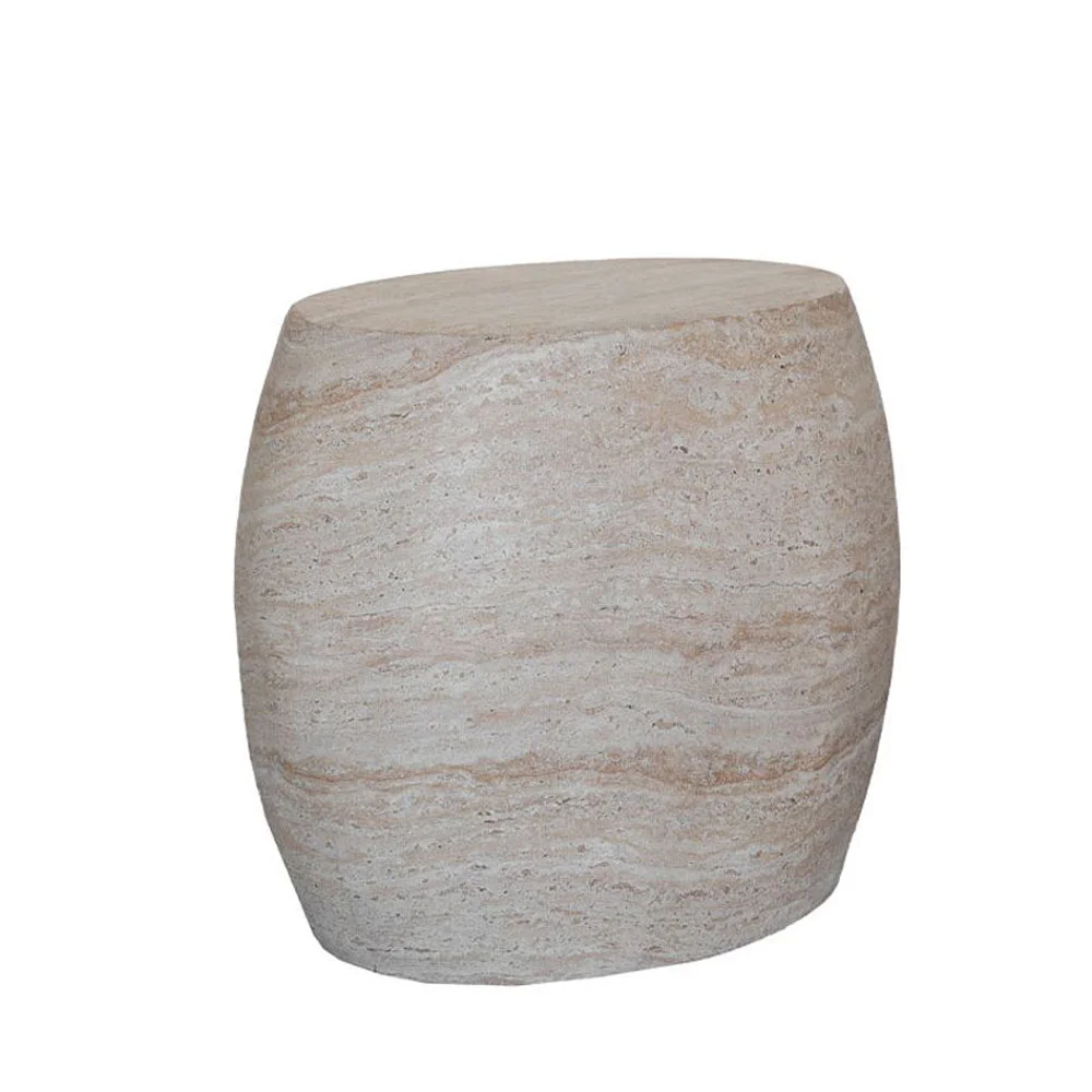 Φωτογραφία προϊόντος: LITHOS OVAL SIDE TABLE BEIGE 62x43x52.5cm