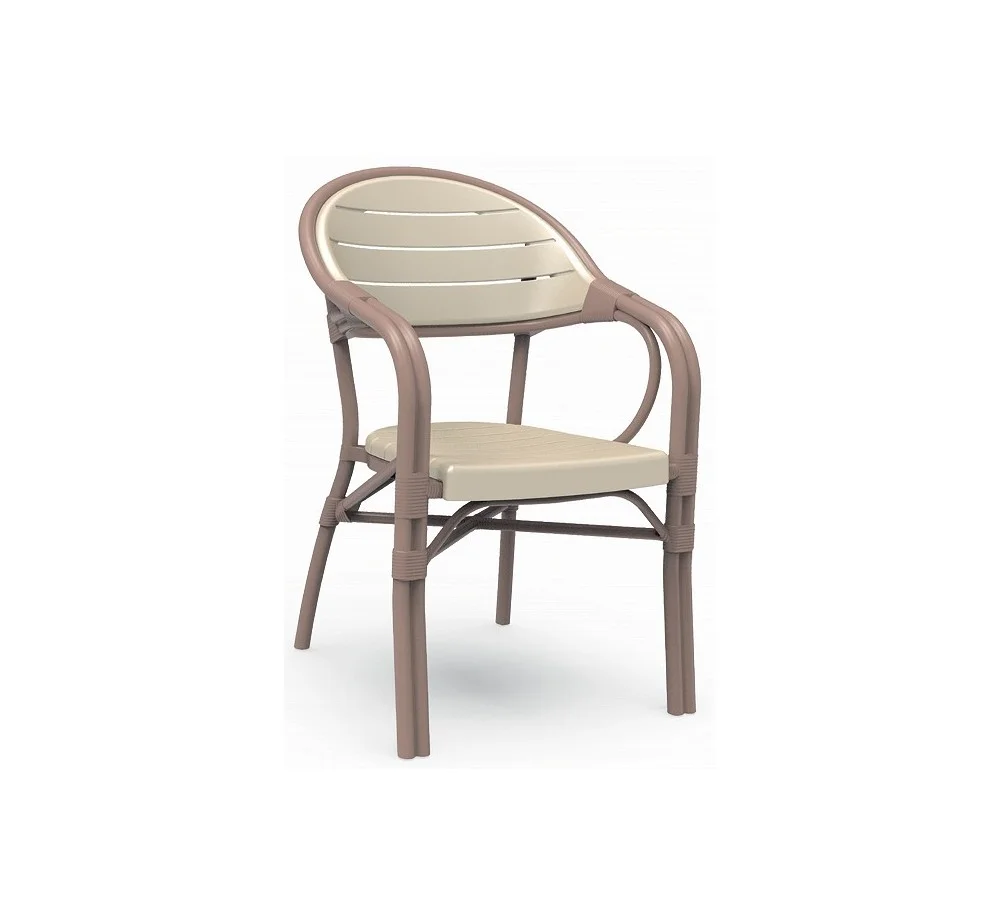 Φωτογραφία προϊόντος: Novussi Bamboo πολυθρόνα Desert brown - Cappuccino 58x54x82cm