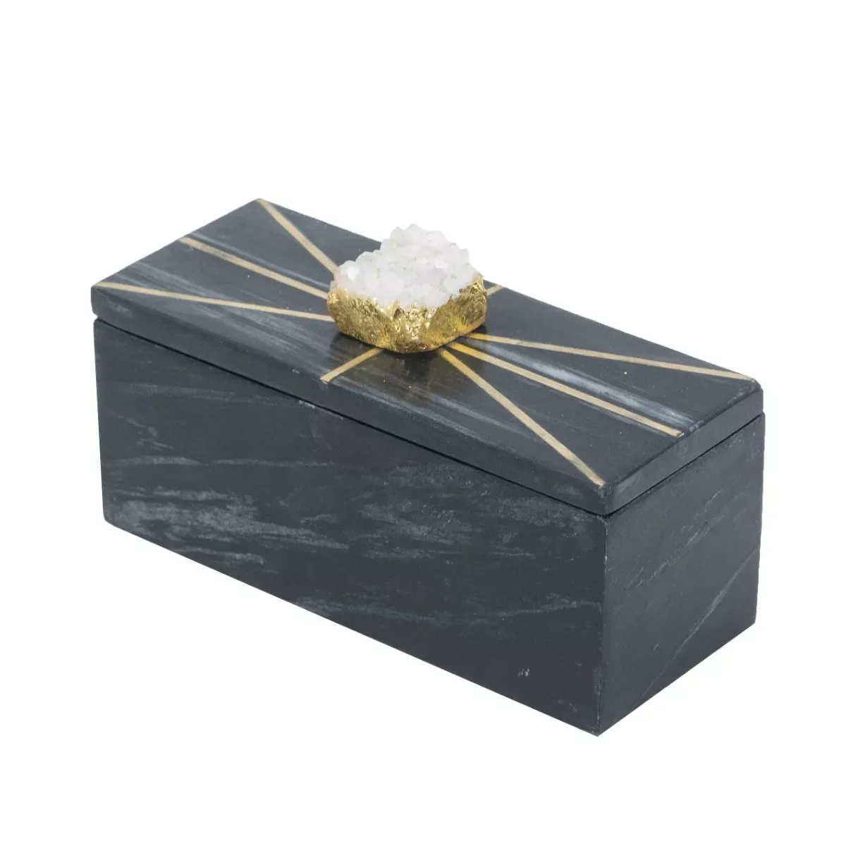 Φωτογραφία προϊόντος: Artekko Marble Διακοσμητικό Κουτί Κοσμηματοθήκη Μαύρου Μαρμάρου με Αμέθυστο (19x7.5x7.5)cm