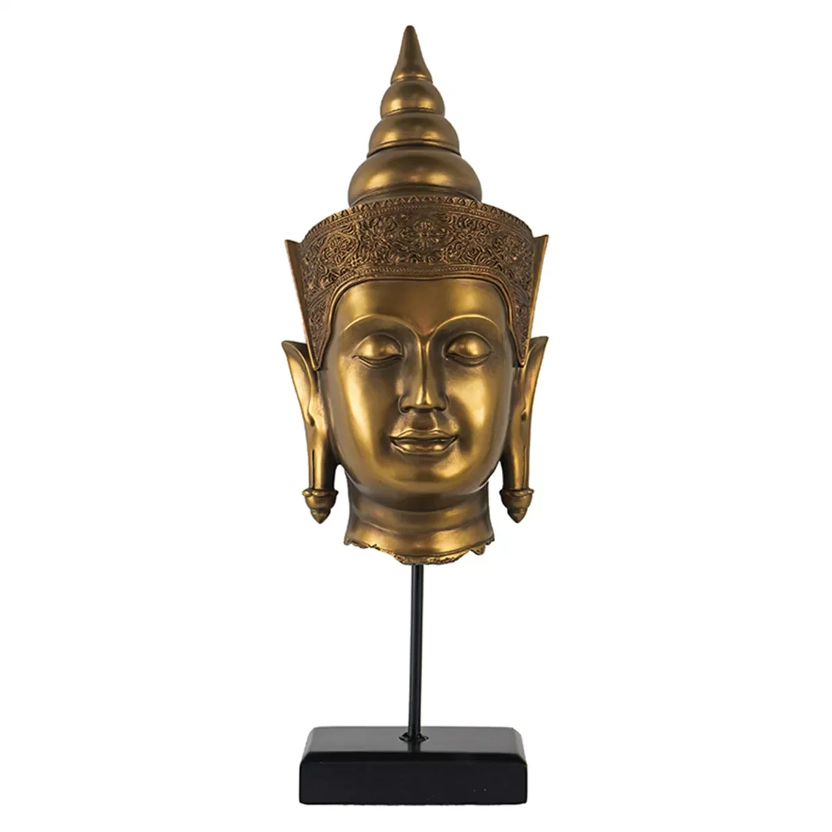 Φωτογραφία προϊόντος: Artekko Buddha Προτομή Βούδας με Βάση Πορσελάνη Χρυσό (17.8x19x50)cm 18x19x50