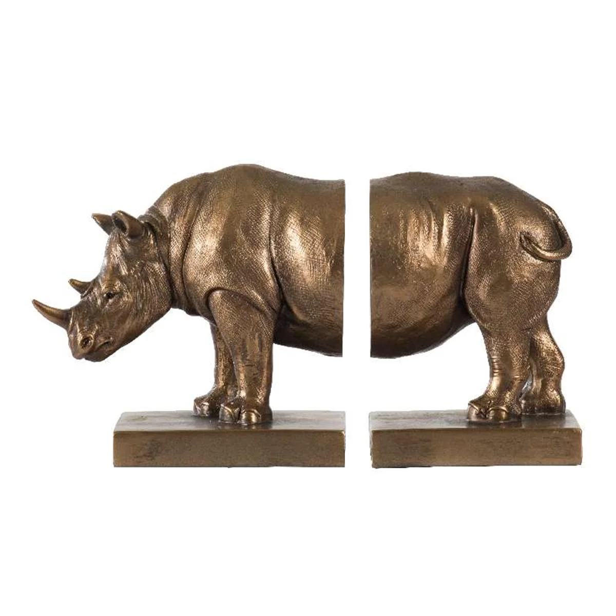 Φωτογραφία προϊόντος: Artekko Rhino Βιβλιοστάτες Ρητίνης Χρυσό 34x15.3x20.4cm Σετ/2