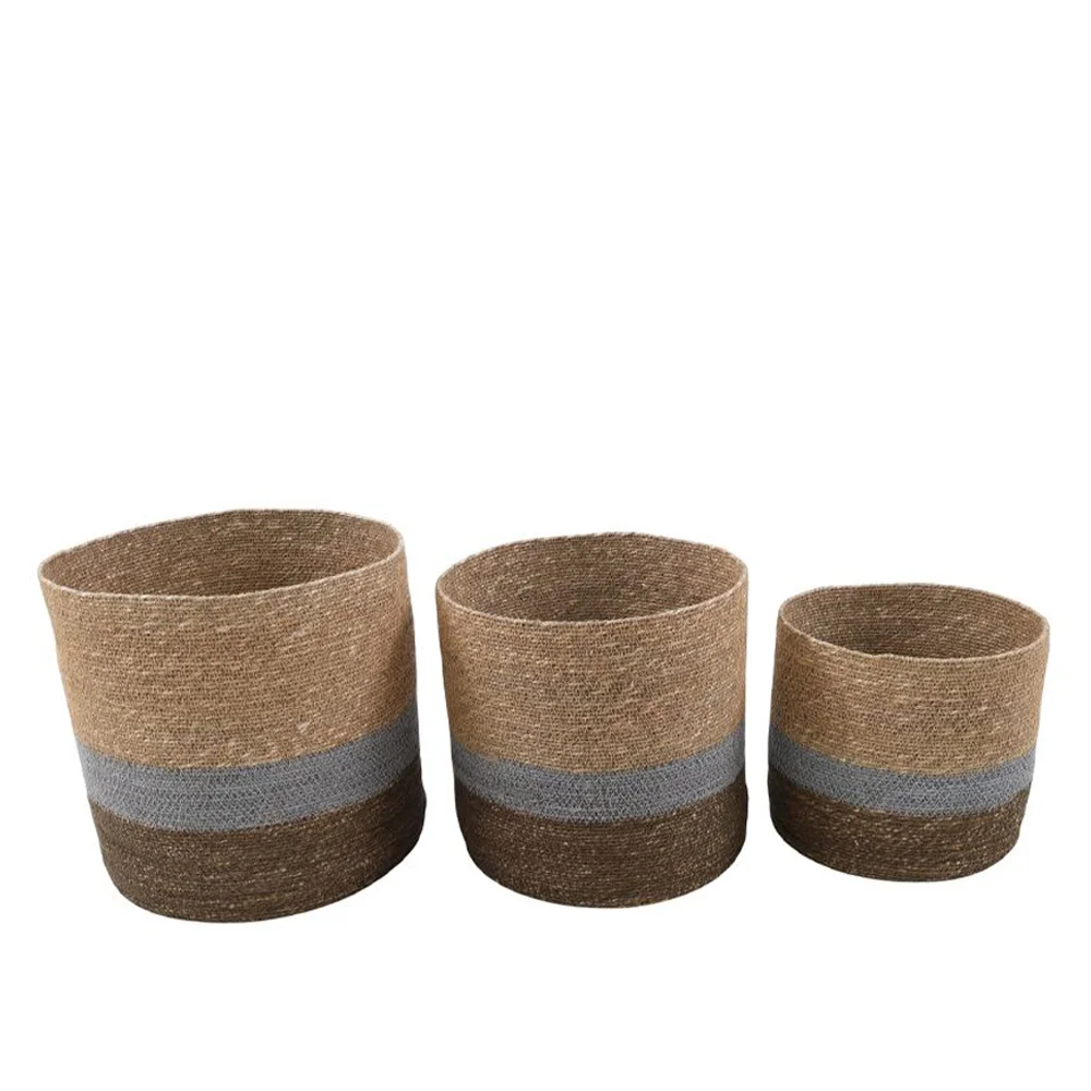 Φωτογραφία προϊόντος: TWINE ΚΑΛΑΘΙ SET 3ΤΜΧ 30x30x26cm SEAGRASS ΦΥΣΙΚΟ ΚΑΦΕ ΓΚΡΙ