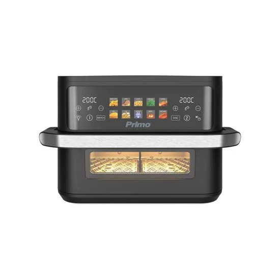 Φωτογραφία προϊόντος: Φριτεζα Air Fryer Primo με Διπλό Αποσπώμενο Κάδο 11lt 2800W Inox/Μαύρο 207299008