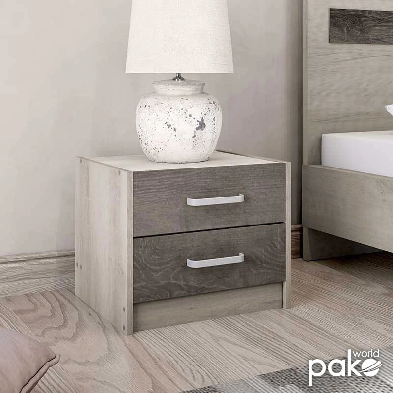 Φωτογραφία προϊόντος: Κομοδίνο OLYMPUS pakoworld με 2 συρτάρια χρώμα castillo-toro 47,5x40,5x40,5εκ (x1)