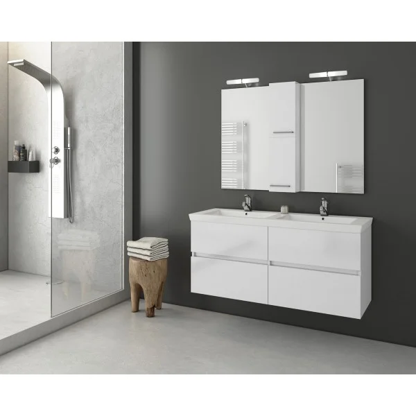 Φωτογραφία προϊόντος: Drop LUXUS 120 White έπιπλο μπάνιου κρεμαστό ,με καθρεπτη,ντουλαπι