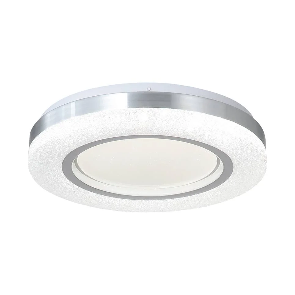 Φωτογραφία προϊόντος: InLight Πλαφονιέρα οροφής LED 54W 3CCT (by tuya) από λευκό και ασημί ακρυλικό D:40cm (42016-B)
