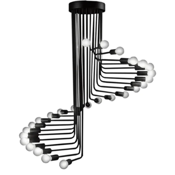 Φωτογραφία προϊόντος: GLOBOSTAR® STAIRS 01024 Μοντέρνο Φωτιστικό Οροφής με Ντουί 26 x E27 AC 220-240V IP20 - Μαύρο - Μ80 x Π80 x Υ95cm