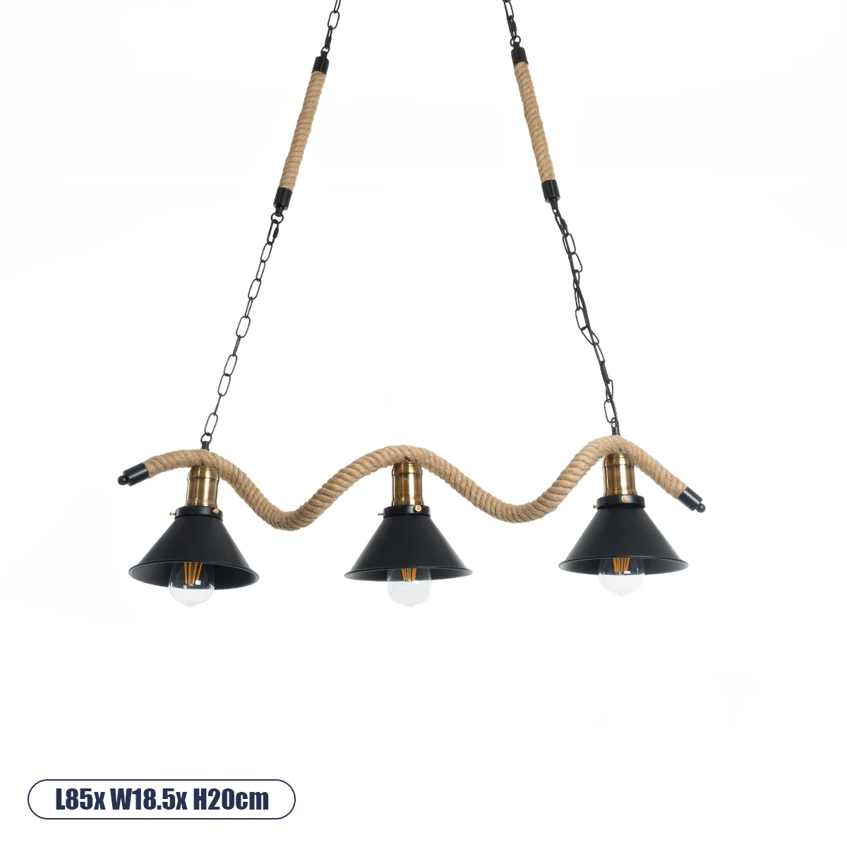 Φωτογραφία προϊόντος: GLOBOSTAR® TYMEN 01189 Boho Κρεμαστό Φωτιστικό Οροφής με Ντουί 3 x E27 AC 220-240V IP20 - Μαύρο & Μπεζ - Μ85 x Π18.5 x Υ20cm