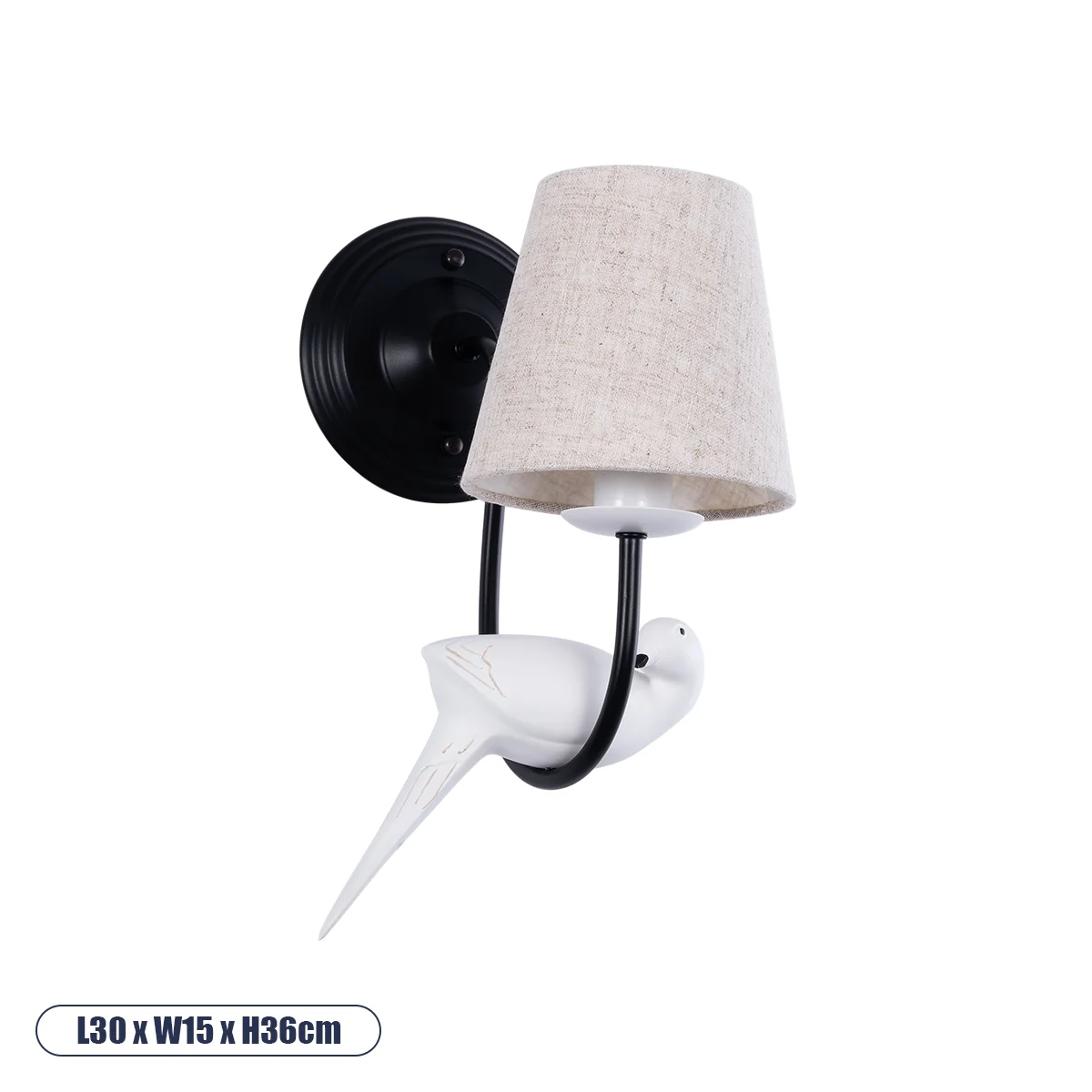 Φωτογραφία προϊόντος: GLOBOSTAR® DOVE 01084 Vintage Φωτιστικό Τοίχου - Απλίκα με Ντουί 1 x E14 AC 220-240V IP20 - Μαύρο & Μπεζ - Μ30 x Π15 x Υ36cm