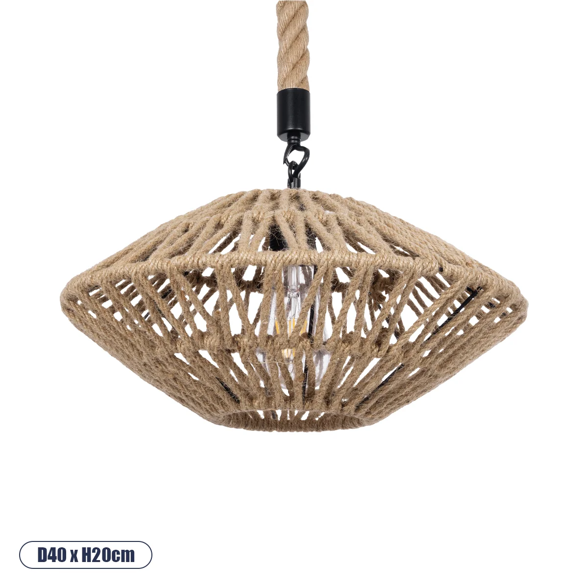 Φωτογραφία προϊόντος: GLOBOSTAR® DOGMA 01187 Boho Κρεμαστό Φωτιστικό Οροφής με Ντουί 1 x E27 AC 220-240V IP20 - Μπεζ - Μ40 x Π40 x Υ20cm