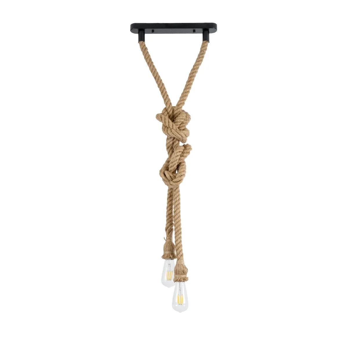 Φωτογραφία προϊόντος: GLOBOSTAR® ROPE 01019 Boho Κρεμαστό Φωτιστικό Οροφής με Ντουί 2 x E27 AC 220-240V IP20 - Μπεζ - Μ38 x Π3.5 x Υ200cm