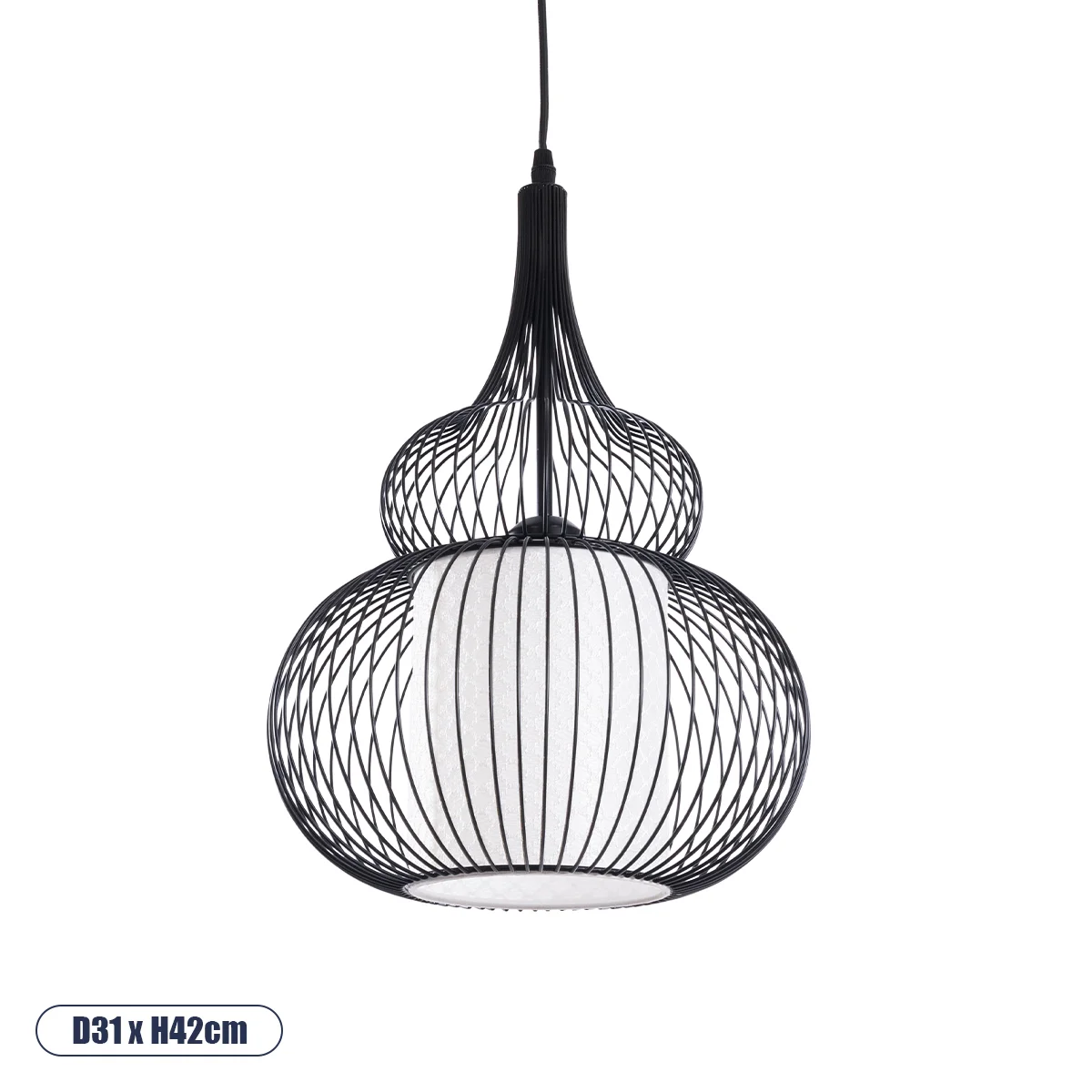 Φωτογραφία προϊόντος: GLOBOSTAR® LILY 01199 Μοντέρνο Κρεμαστό Φωτιστικό Οροφής με Ντουί 1 x E27 AC 220-240V IP20 - Μαύρο & Λευκό - Μ31 x Π31 x Υ42cm