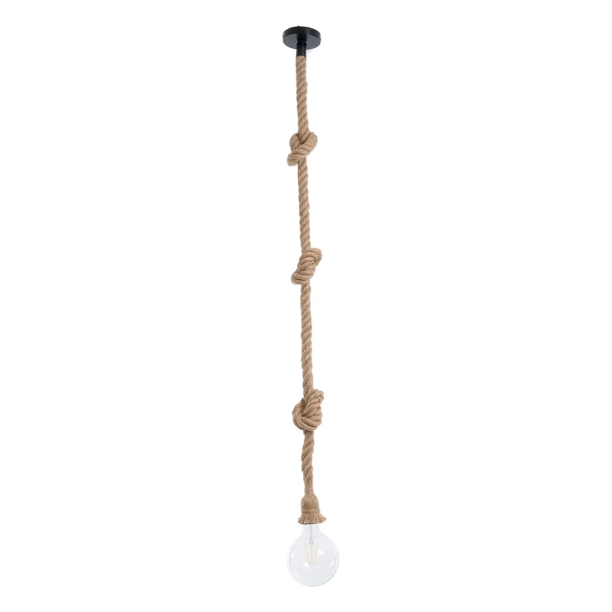 Φωτογραφία προϊόντος: GLOBOSTAR® ROPE 01018 Boho Κρεμαστό Φωτιστικό Οροφής με Ντουί 1 x E27 AC 220-240V IP20 - Μπεζ - Μ3.5 x Π3.5 x Υ200cm