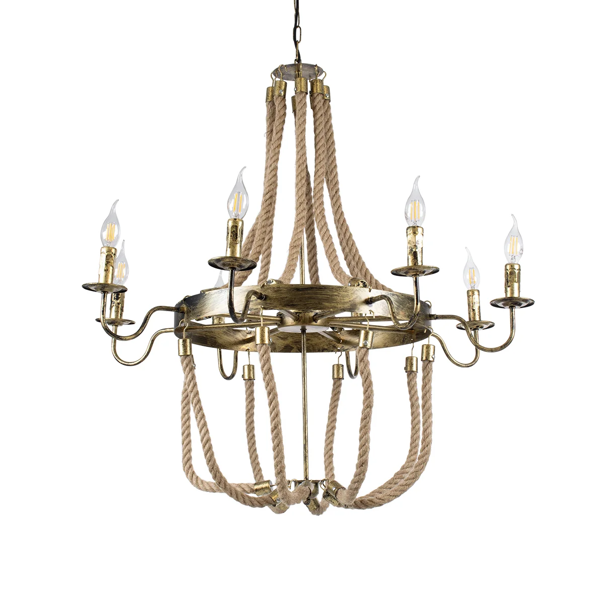 Φωτογραφία προϊόντος: GLOBOSTAR® VICTORIAN 01405 Vintage Κρεμαστό Φωτιστικό Οροφής με Ντουί 8 x E14 AC 220-240V IP20 - Μπρούτζινο Εφέ Σκουριάς & Μπεζ - Μ87 x Π87 x Υ80cm