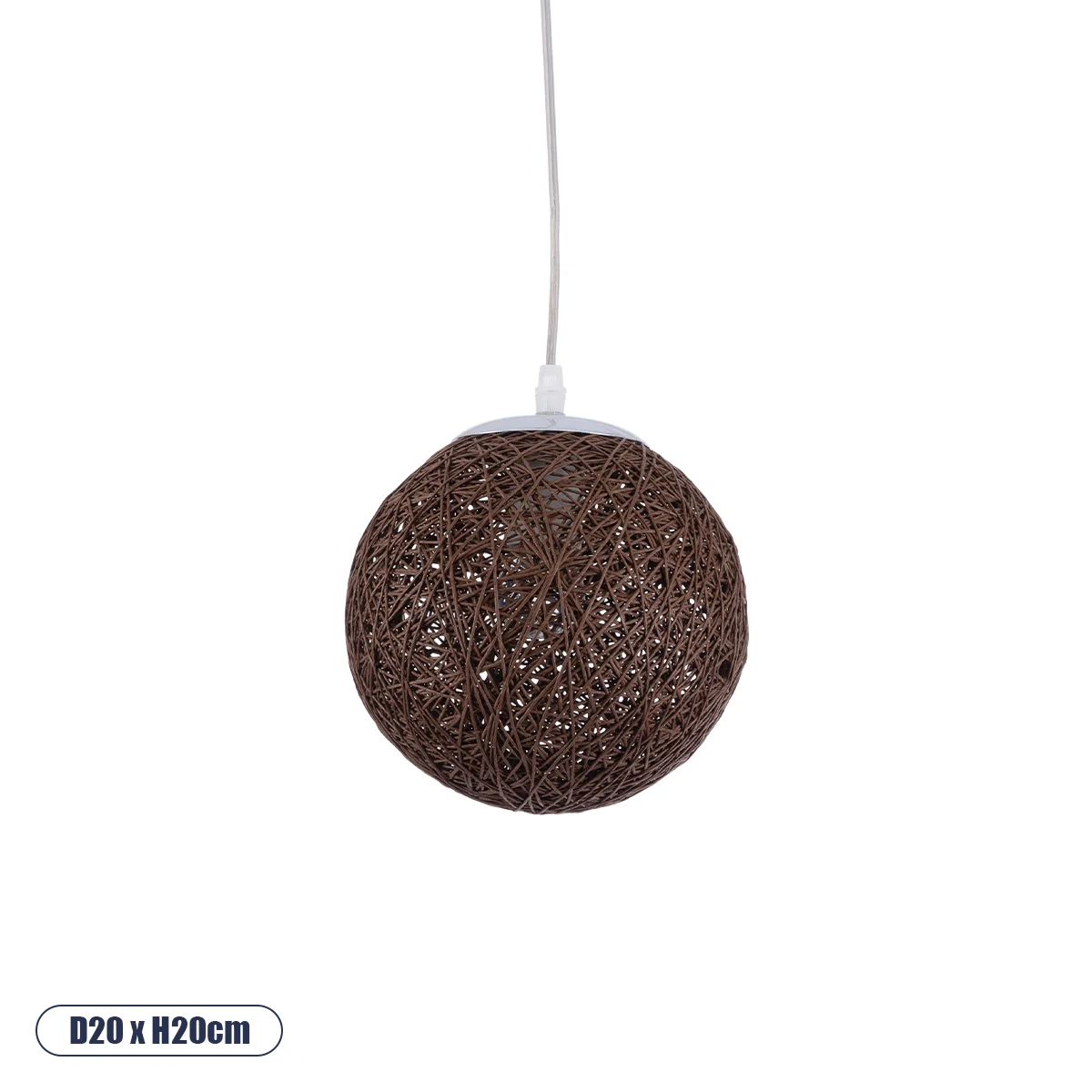 Φωτογραφία προϊόντος: GLOBOSTAR® OCEANA 01354 Boho Κρεμαστό Φωτιστικό Οροφής με Ντουί 1 x E27 AC 220-240V IP20 - Καφέ - Μ20 x Π20 x Υ20cm