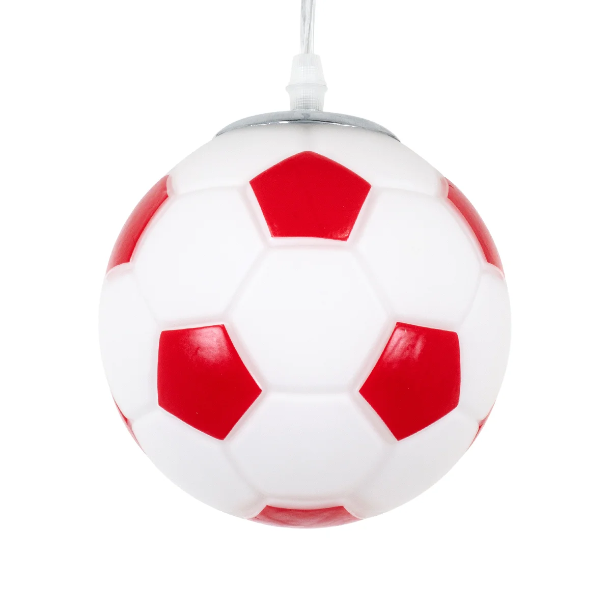 Φωτογραφία προϊόντος: GLOBOSTAR® FOOTBALL 00642 Παιδικό Κρεμαστό Φωτιστικό Οροφής με Ντουί 1 x E27 AC 220-240V IP20 - Λευκό & Κόκκινο - Μ15 x Π15 x Y18cm