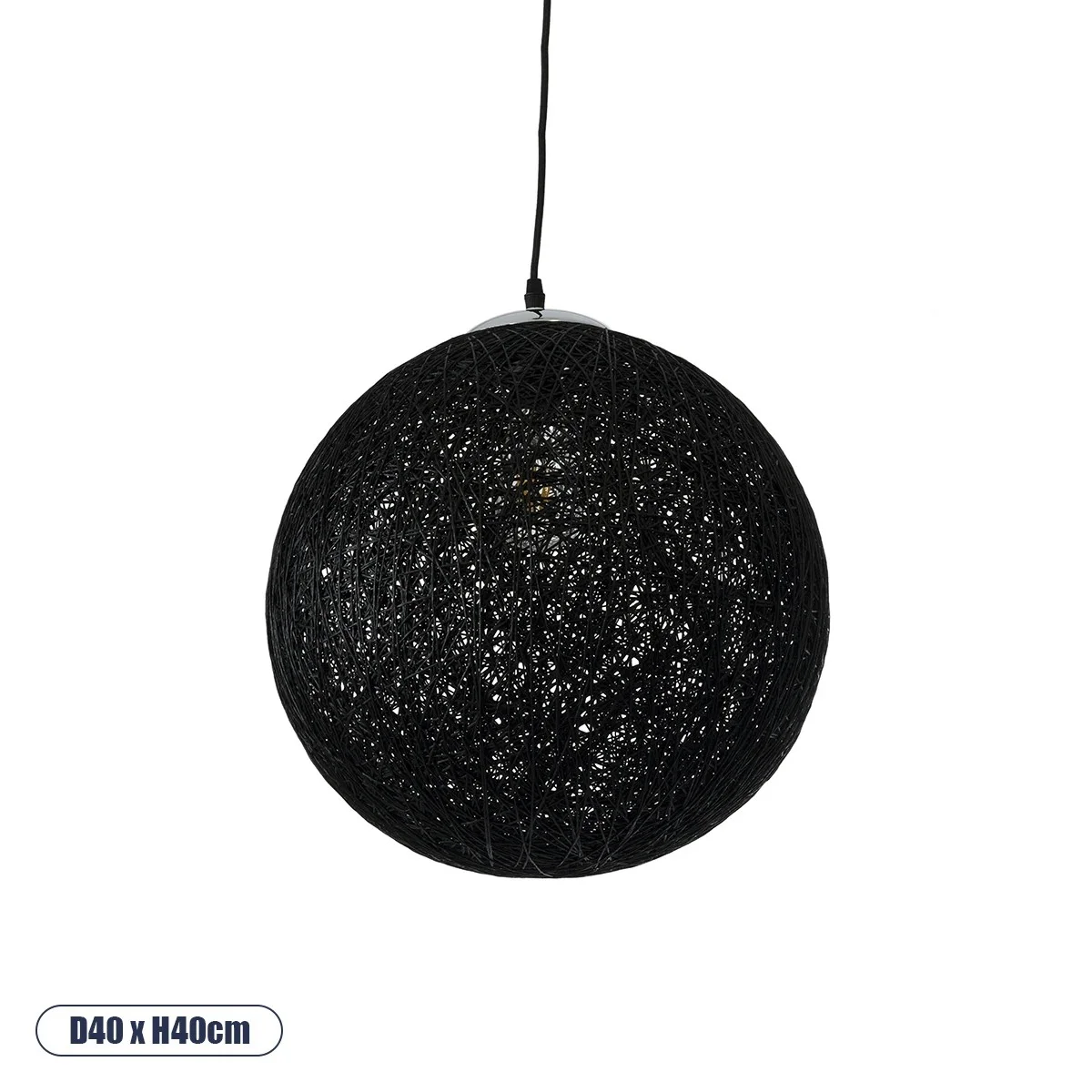 Φωτογραφία προϊόντος: GLOBOSTAR® OCEANA 01360 Boho Κρεμαστό Φωτιστικό Οροφής με Ντουί 1 x E27 AC 220-240V IP20 - Μαύρο - Μ40 x Π40 x Υ40cm