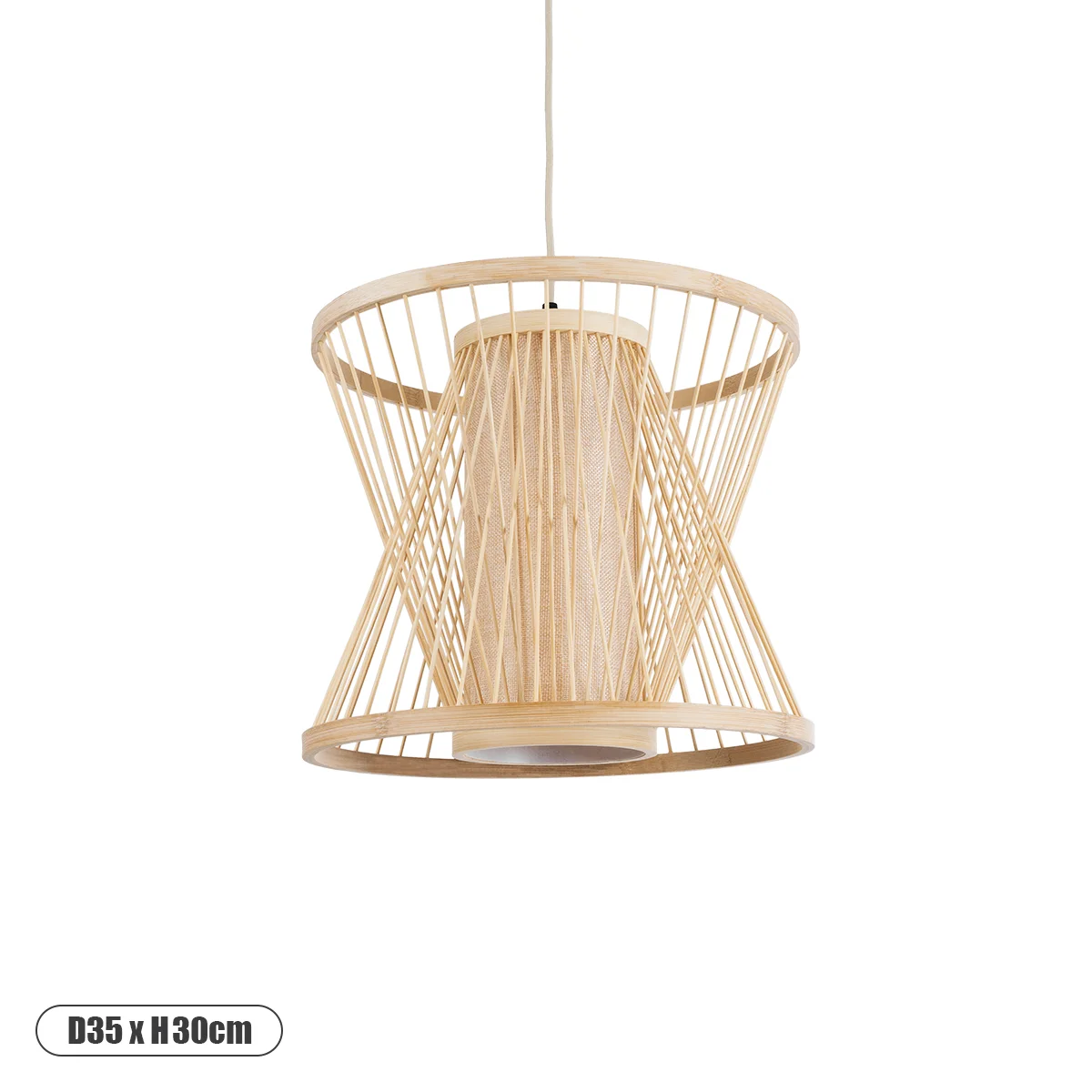 Φωτογραφία προϊόντος: GLOBOSTAR® HIBISCUS 01632 Boho Κρεμαστό Φωτιστικό Οροφής με Ντουί 1 x E27 AC 220-240V IP20 - Μπεζ - Μ35 x Π35 x Y30cm