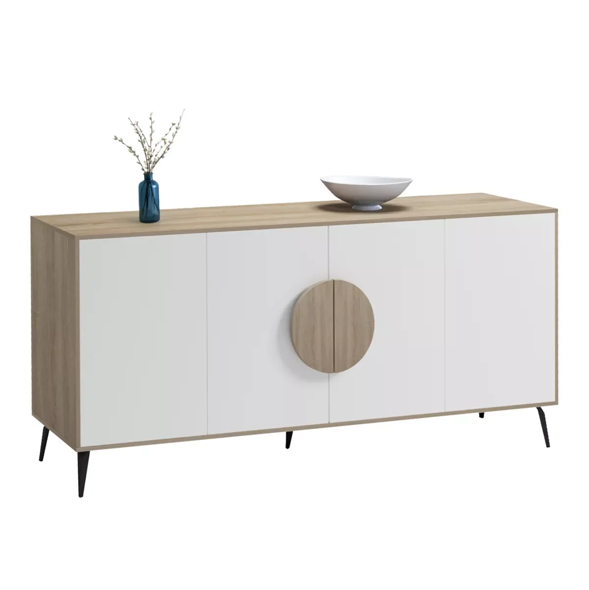 Φωτογραφία προϊόντος: B2BMarkt ΜΠΟΥΦΕΣ SAVORE HM18368.11 ΜΕΛΑΜΙΝΗ SONAMA/ΛΕΥΚΟ--ΜΑΥΡΑ ΜΕΤΑΛ.ΠΟΔΙΑ 180x35.5x82Υεκ.