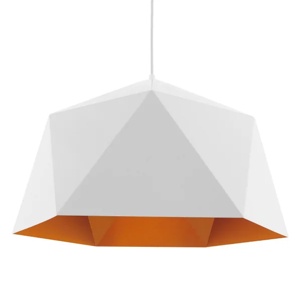 Φωτογραφία προϊόντος: GLOBOSTAR® HEXAGON 01378 Μοντέρνο Κρεμαστό Φωτιστικό Οροφής με Ντουί 1 x E27 AC 220-240V IP20 - Λευκό & Χρυσό - Μ46 x Π46 x Y25cm