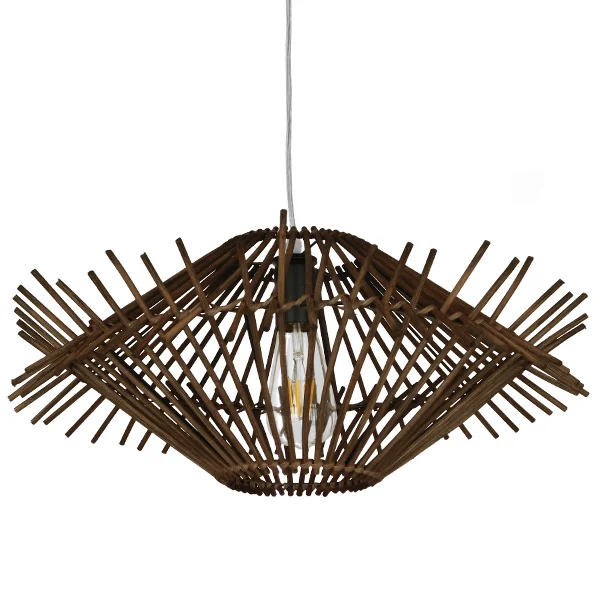 Φωτογραφία προϊόντος: GLOBOSTAR® SASSO 01602 Boho Κρεμαστό Φωτιστικό Οροφής με Ντουί 1 x E27 AC 220-240V IP20 - Καφέ - Μ50 x Π50 x Y23cm