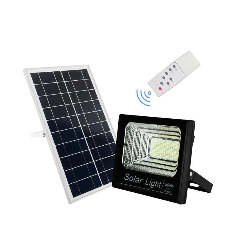 Φωτογραφία προϊόντος: OEM Ηλιακός Solar Προβολέας Αδιάβροχος 200W με Φωτοβολταϊκό Πάνελ, Τηλεκοντρόλ και Χρονοδιακόπτη JD-8200