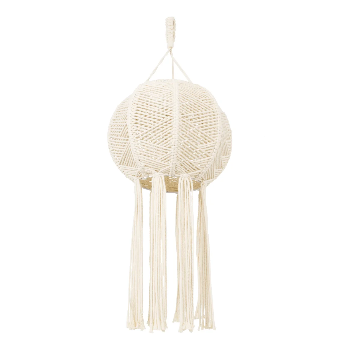 Φωτογραφία προϊόντος: GloboStar® 36214 EGYPT Boho Καπέλο Φωτιστικού- Μακραμέ Πλεκτό Χειροποίητο Μπεζ Βαμβακερό Νήμα - Μ30 x Π30 x Υ75cm