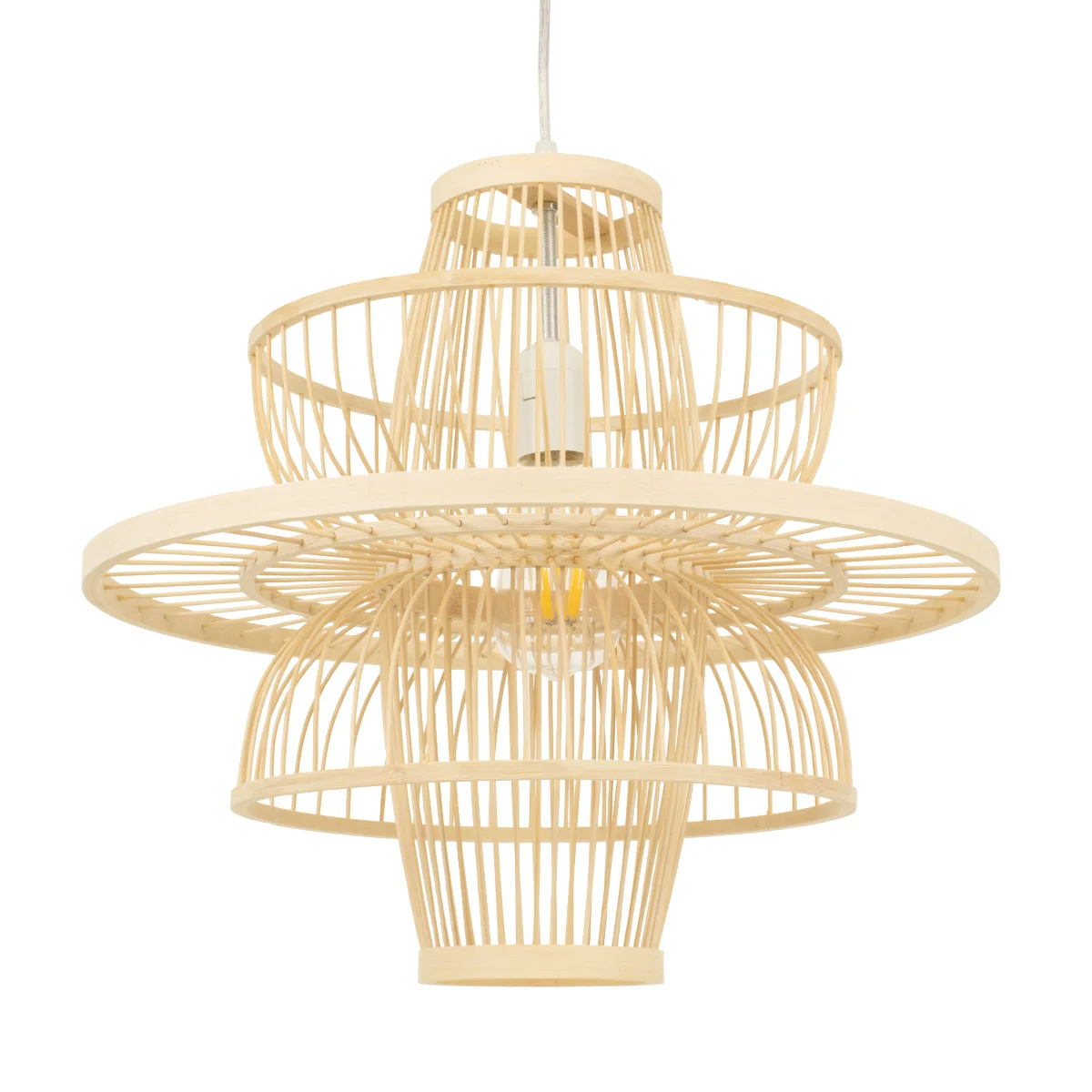Φωτογραφία προϊόντος: GLOBOSTAR® BALI 00861 Boho Κρεμαστό Φωτιστικό Οροφής με Ντουί 1 x E27 AC 220-240V IP20 - Μπεζ - Μ45 x Π45 x Υ42.5cm