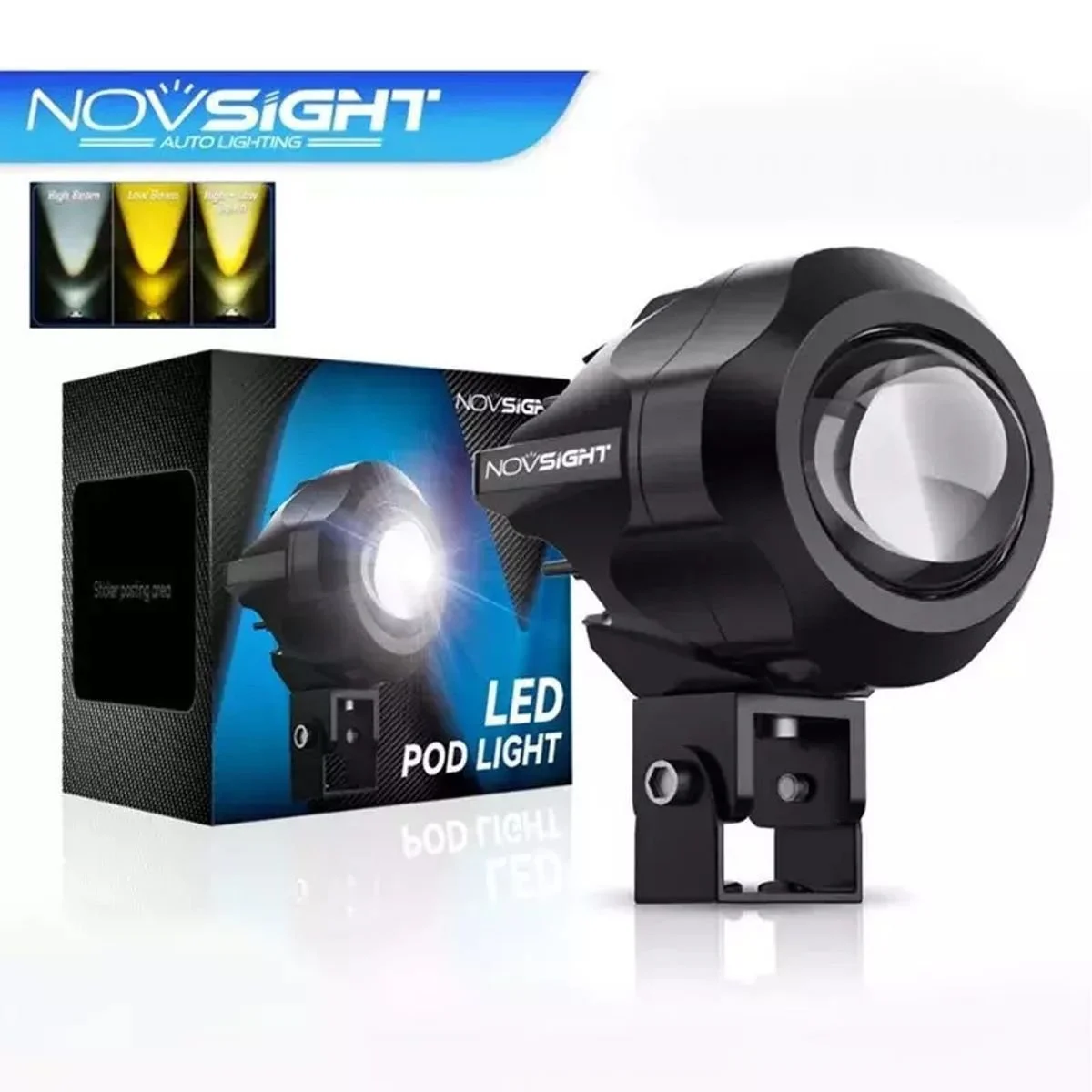 Φωτογραφία προϊόντος: OEM Προβολάκι Moto Novsight WL10 Α500 40W 6000LM Λευκό 3in1 – Σετ 2 τμχ