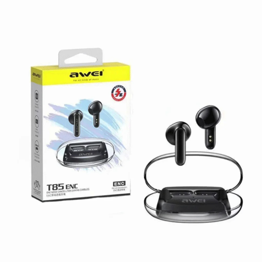 Φωτογραφία προϊόντος: OEM Awei T85 ENC In-ear Bluetooth Handsfree Ακουστικά με Αντοχή στον Ιδρώτα και Θήκη Φόρτισης Μαύρα