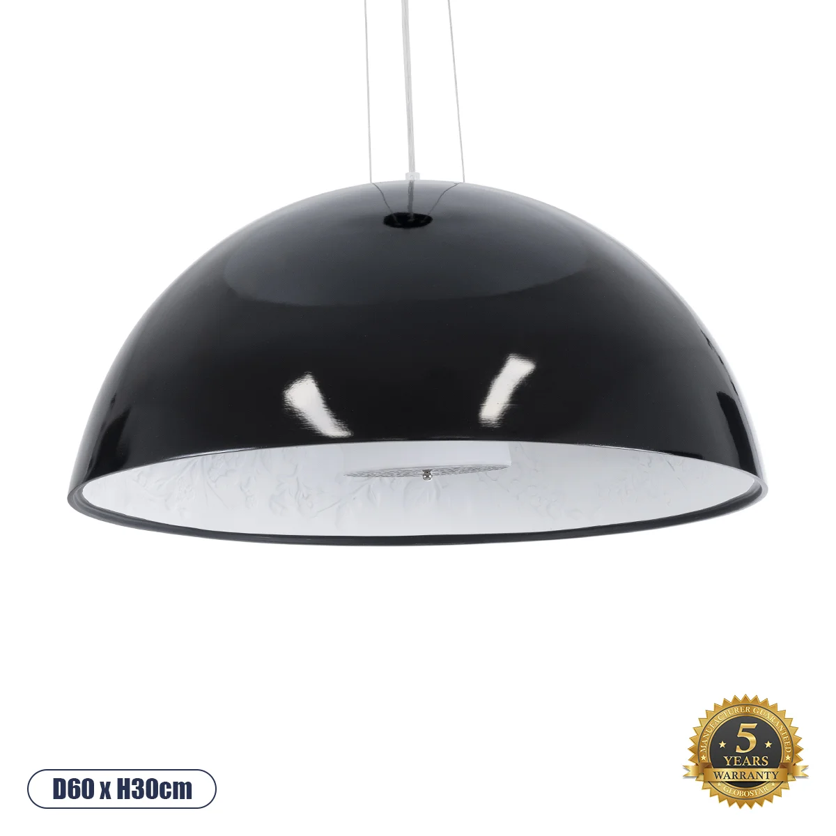 Φωτογραφία προϊόντος: GLOBOSTAR® SERENIA 01270 Μοντέρνο Κρεμαστό Φωτιστικό Οροφής με Ντουί 1 x E27 AC 220-240V IP20 - Μαύρο & Λευκό - Μ60 x Π60 x Υ30cm
