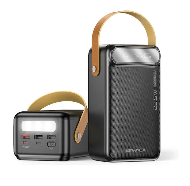 Φωτογραφία προϊόντος: OEM Awei PK101K 60000mah Fast Charge Powerbank 22.5W 3x USB με 3 Θύρες USB-A και 2 Θύρες USB-C Power Delivery / Quick Charge