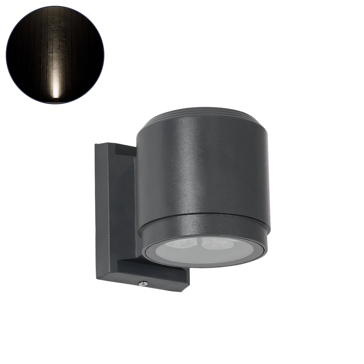 Φωτογραφία προϊόντος: GLOBOSTAR® WALLLIGHT-SONA 90482 Μοντέρνο Φωτιστικό Τοίχου - Απλίκα LED 12W 1140lm 5° DC 24V Αδιάβροχο IP67 Φυσικό Λευκό 4500K - CREE COB Chip & TÜV SÜD Driver - Γκρι Ανθρακί Ματ -