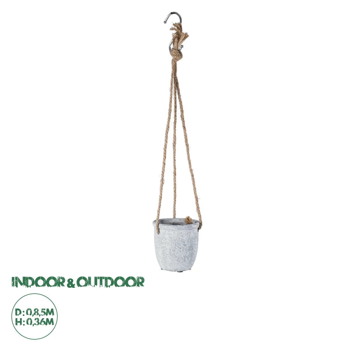Φωτογραφία προϊόντος: GloboStar® Artificial Garden SCORPIOS 20491 Κρεμαστό Πήλινο Κεραμικό Κασπώ Γλάστρα - Flower Pot Γκρι Φ8.5cm x Υ36cm