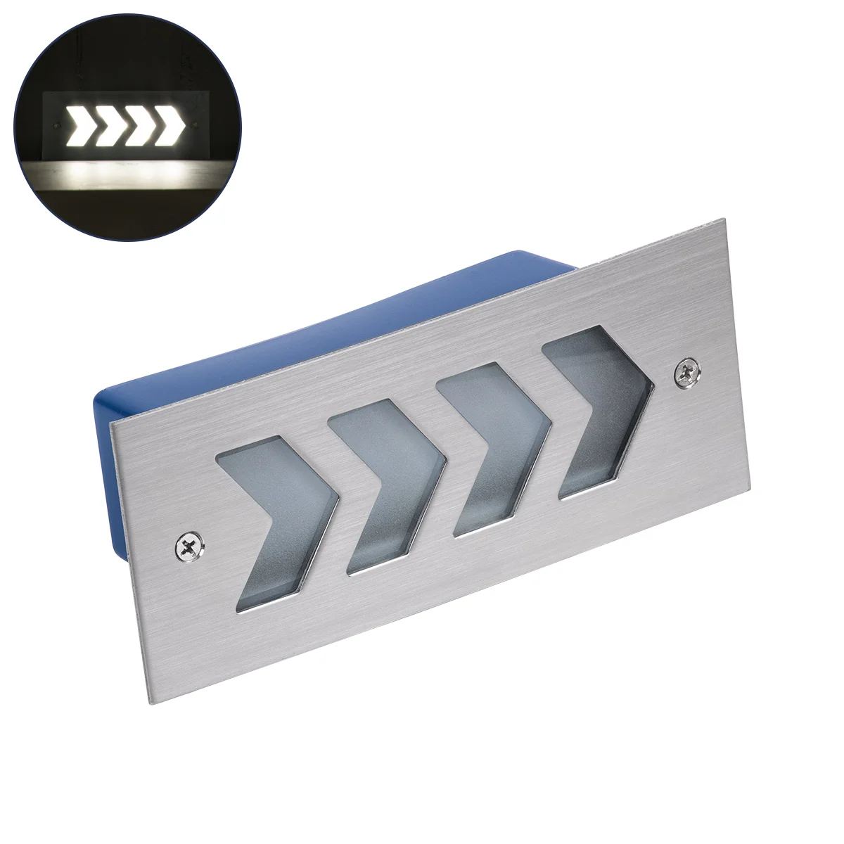 Φωτογραφία προϊόντος: GloboStar® WALLLIGHT-ARINA 90671 Χωνευτό Φωτιστικό Τοίχου LED 6W 690lm 120° DC 24V Αδιάβροχο IP67 Μ17 x Π7 x Υ5.5cm Φυσικό Λευκό 4500K - Ανοξείδωτο Ατσάλι - 3 Years Warranty