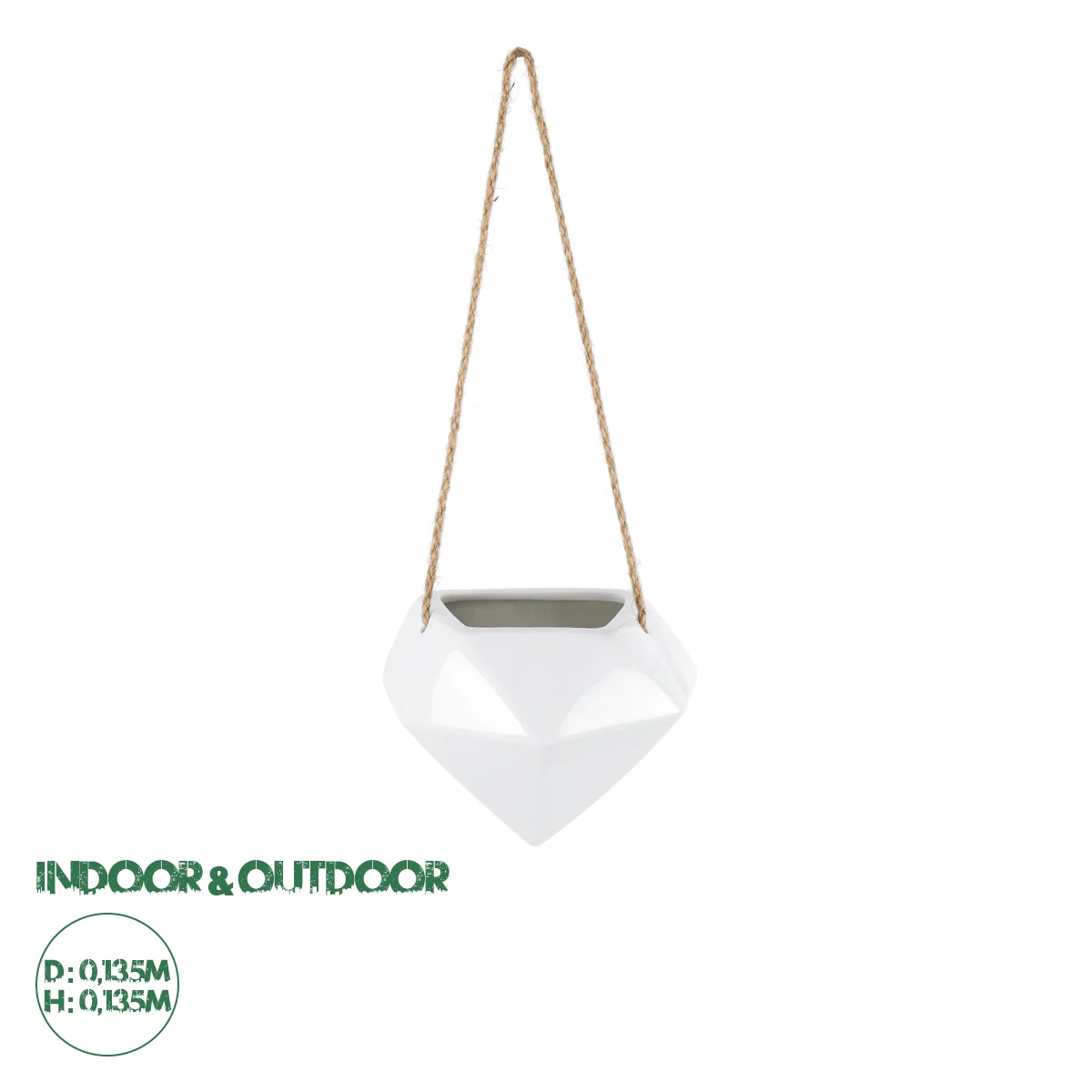Φωτογραφία προϊόντος: GloboStar® Artificial Garden HERAKLIO 20467 Κρεμαστό Πήλινο Κεραμικό Κασπώ Γλάστρα - Flower Pot Λευκό Μ13.5 x Π15.5 x Υ37cm